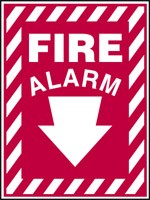 Plastic, Fire Alarm Sign 